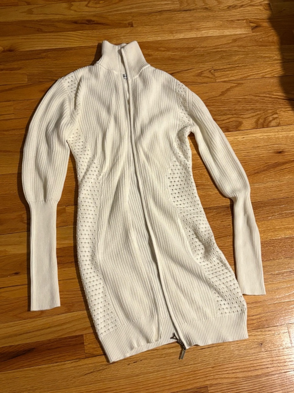 Cream Cotton Zip Dress